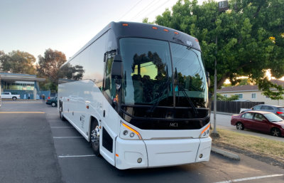 white shuttle bus