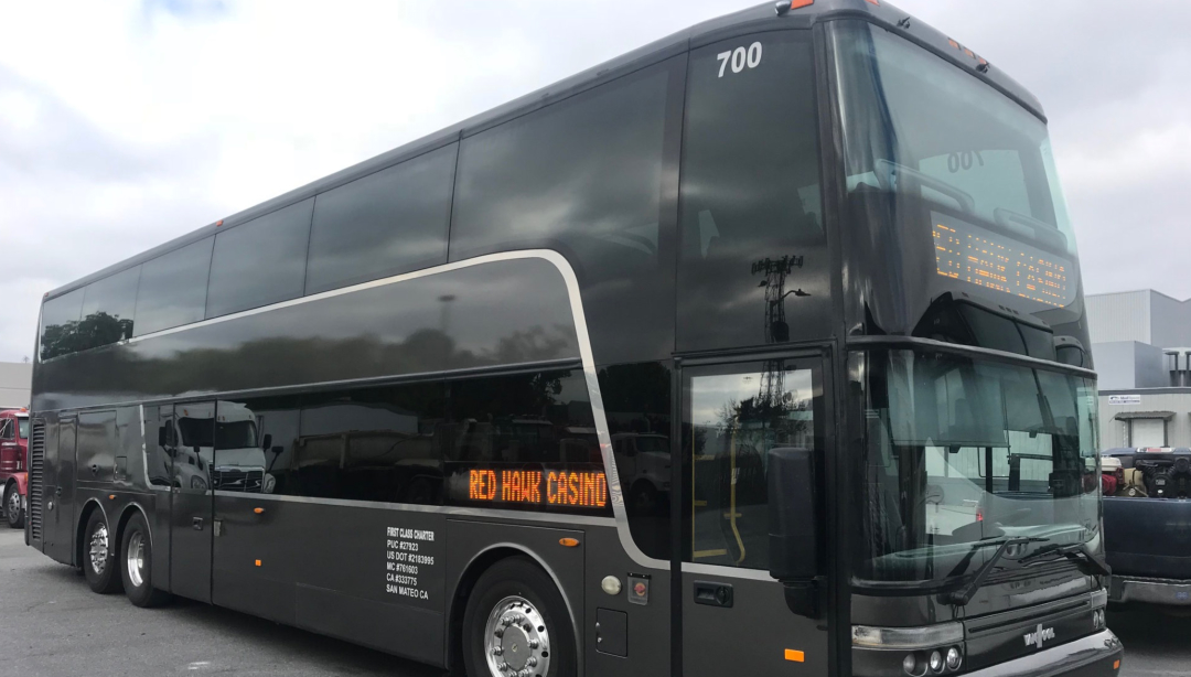 Side View of a Black Bus